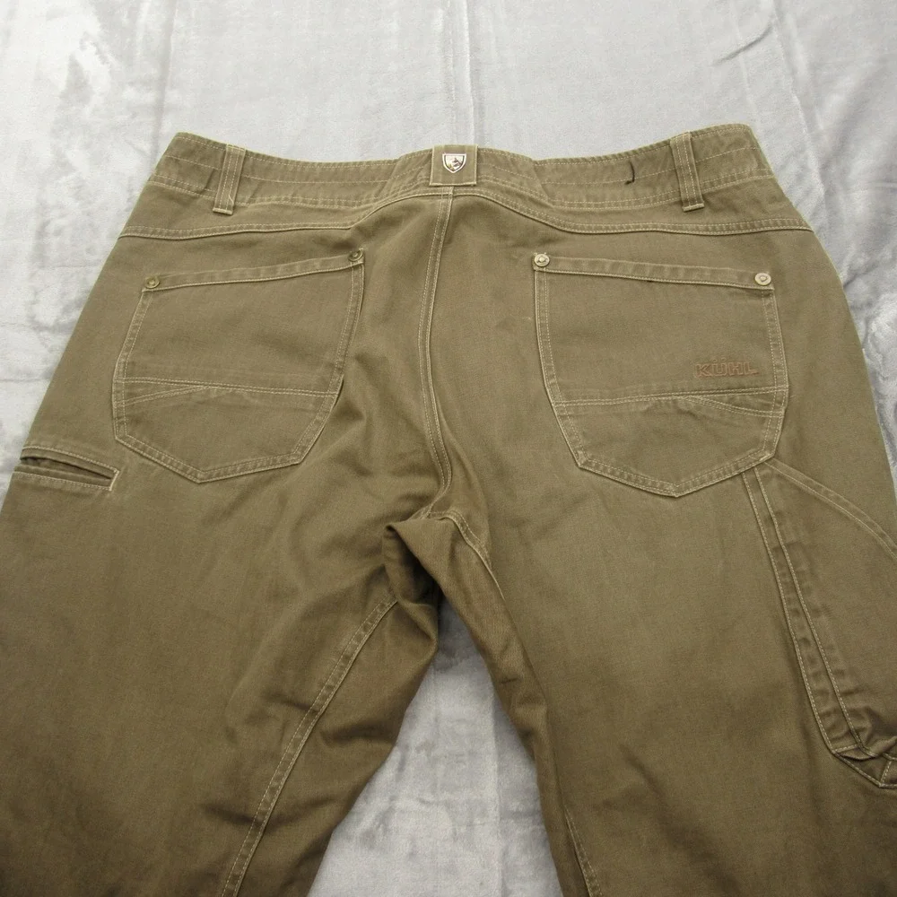 Kuhl Lawless Pant Men 40x30 Green Canvas Relaxed Rugged Double Knee Work Roofing
